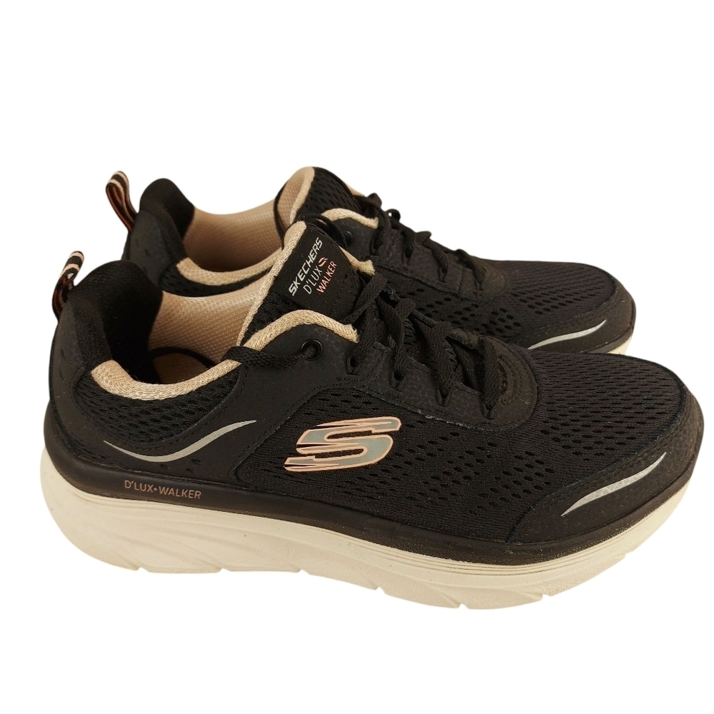 SKECHERS D'Lux Walker Blanck And Pink Sneakers Size 8